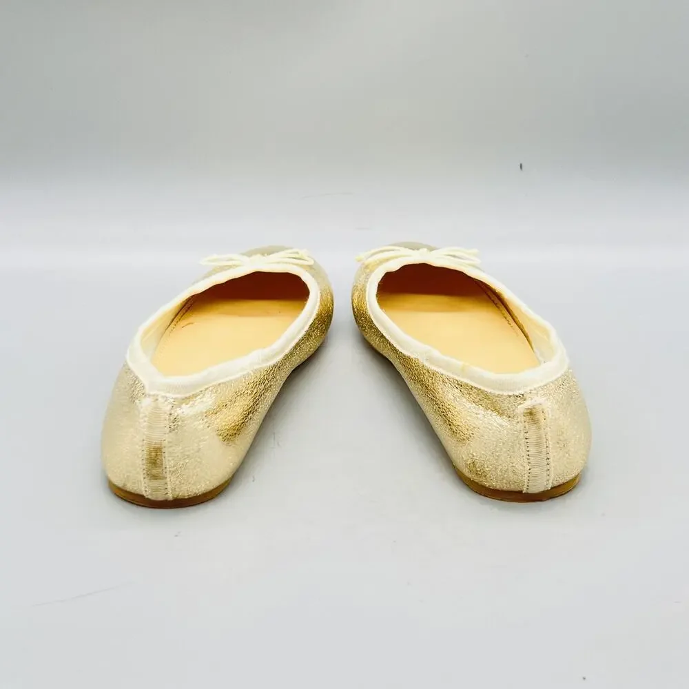 Crewcuts by J Crew Shoes Girls 13 Gold Ballet Flats Bow Slip On Dress Casual